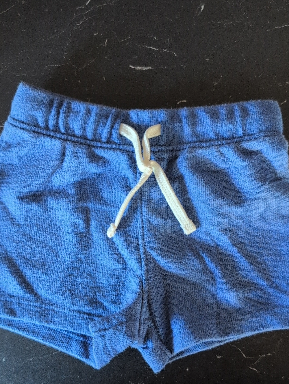 Old Navy Blue Terry Pull-On Shorts with White Drawstring